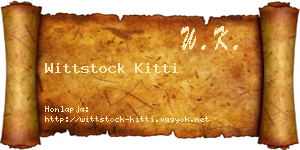 Wittstock Kitti névjegykártya